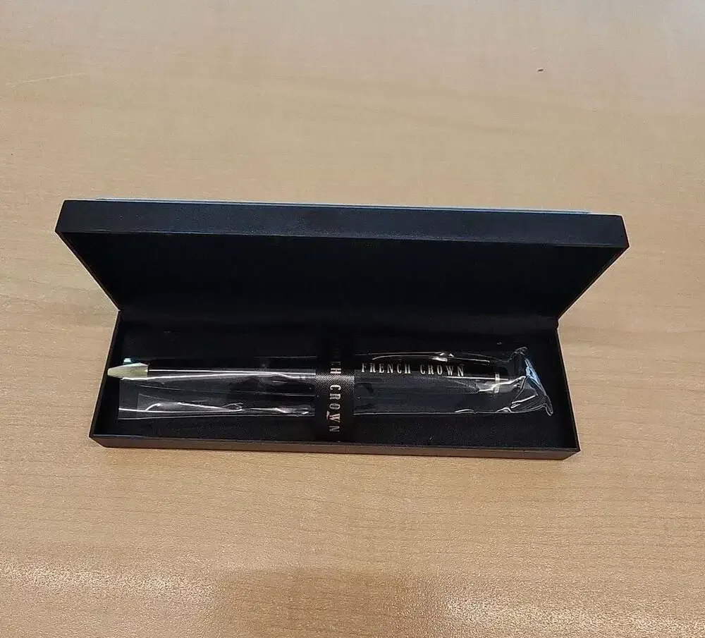 FRENCH CROWN Glossy Jade Black Steel Pen(P007) : Amazon.in: Office Products